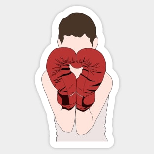 Boxer with Red Gloves - A Boxer wearing Boxing Gloves Sticker